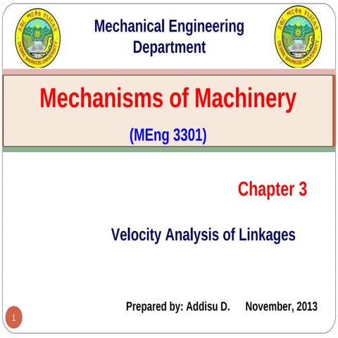 Chapter 3. velocity analysis (IC,GRAPHICAL AND RELATIVE VELOCITY METHOD)
