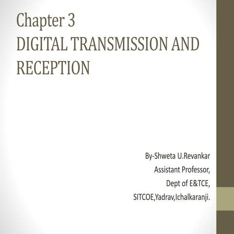 Digital transmission and reception #VIDEO ENGINEERING