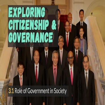 Social Studies Chapter 3.1 Role of Government in Society 