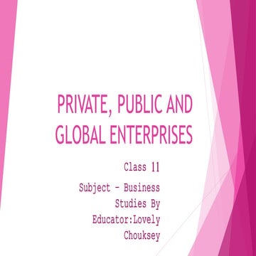 Private and  Public Enterprise