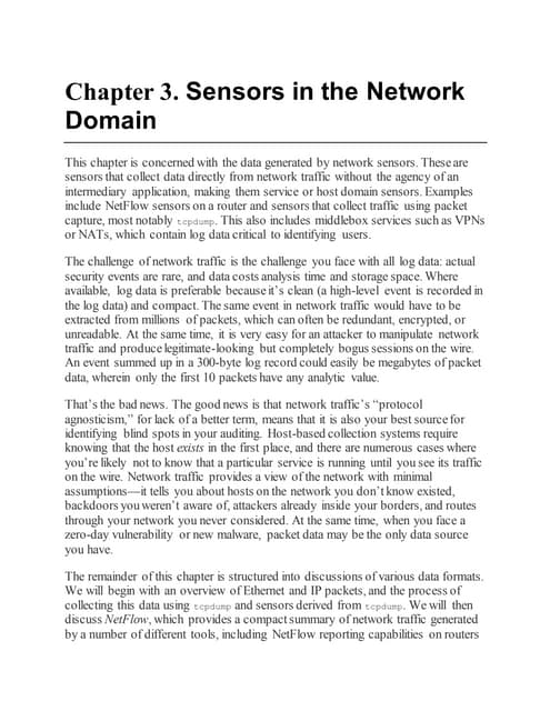 Chapter 3. sensors in the network domain