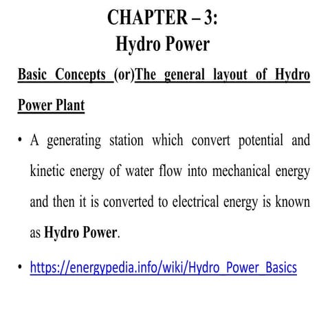 Hydro Energy or Hydro power conversion Technology