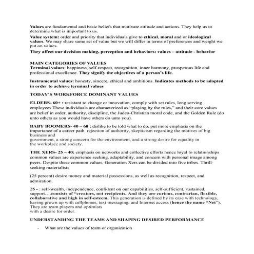 foundations of values in understanding human behaviour in an organizational s...