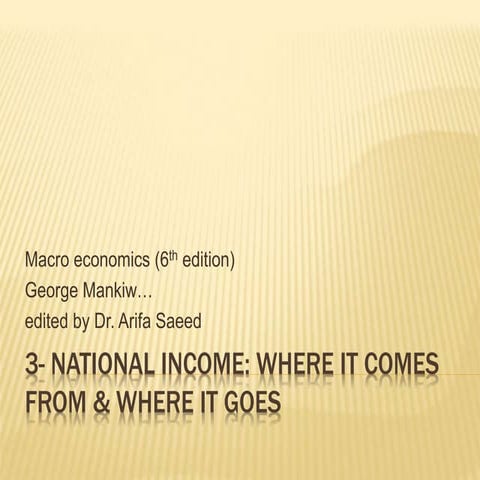 Macro economics, George Mankiw, 3- National income: where it comes from & whe...