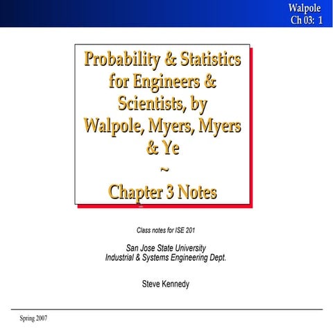 Probability and Statistics for Engineers | PPT