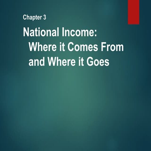 National Income: Where it comes from and where it goes
