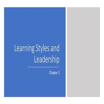 Leadership and Learning Styles for Agriculture