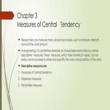 Measures of Central Tendency probability