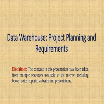 Comprehensive Guide to Data Warehouse Project Planning and Requirements ...
