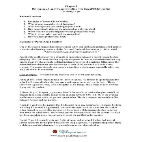 Dealing with Parent Child Conflict | PDF