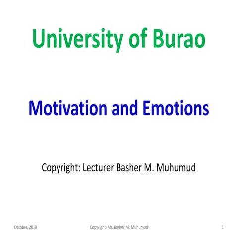 Chapter 3: Motivation and Emotions