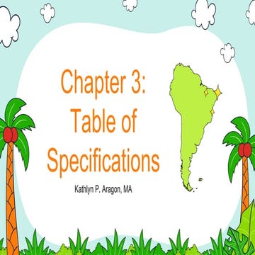 Chapter 3 - Table of Specifications.pptx