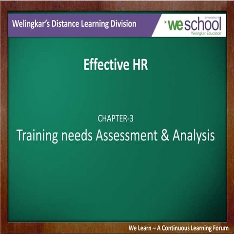 Training Needs Assessment & Analysis