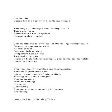 Chapter 30Caring for the Family in Health and IllnessThi.docx