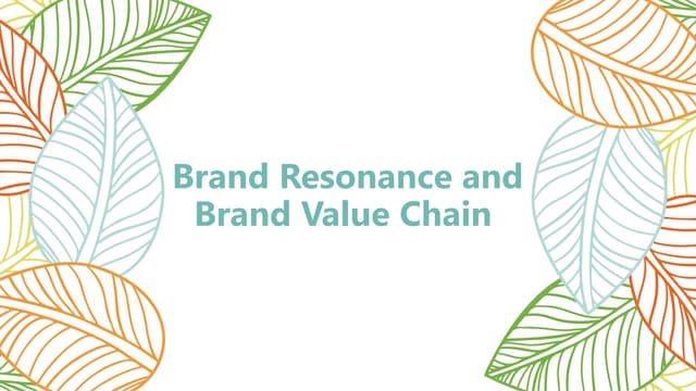 Strategic Branding ( Brand Resosnance and Value Chain)