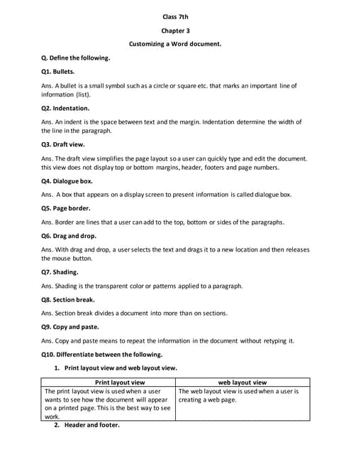 Word practical questions for exercises | PDF