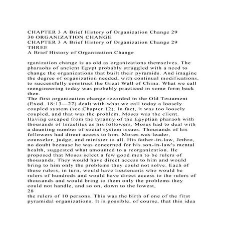 CHAPTER 3 A Brief History of Organization Change 2930 ORGANIZATI.docx