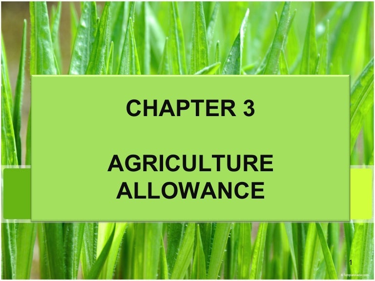 Chapter 3 agriculture allowance studnt