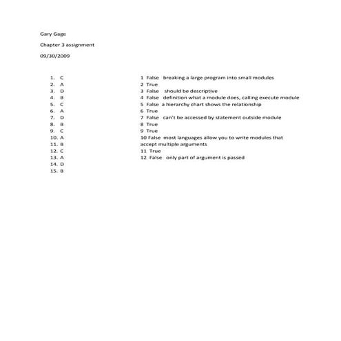 Chapter 3 Assignment | DOCX | Programming Languages | Computing