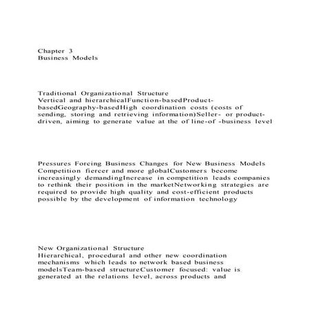Chapter 3Business ModelsTraditional Organizational S