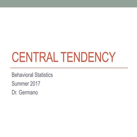 Central Tendency