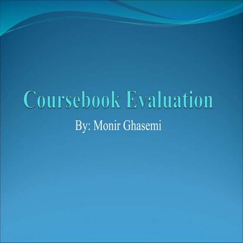 Coursebook Evaluation