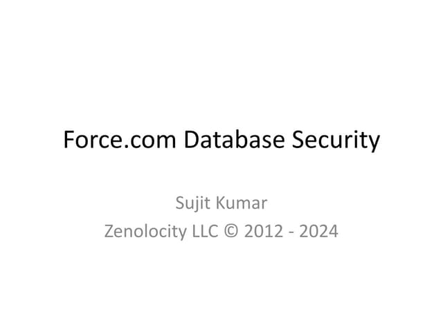 SFDC Database Security