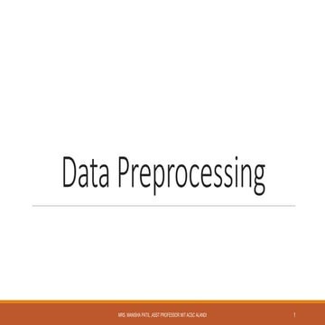 Chapter 3 Data Preprocessing techniques.pptx | Free Download