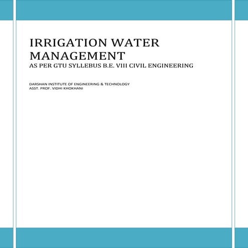 Irrigation water management 