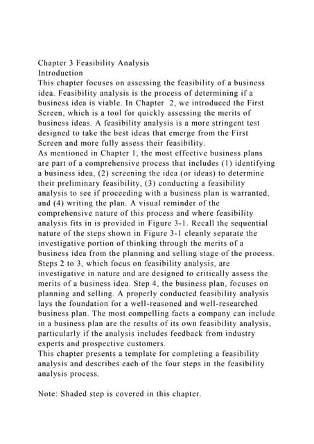 Chapter 3 Feasibility Analysisintroductionthis Chapter Focuses Docx Chapter 3 Feasibility Analysisintroductionthis Chapter Focuses Docx