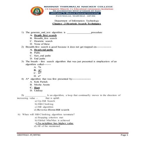 Chapter 3 heuristic search techniques