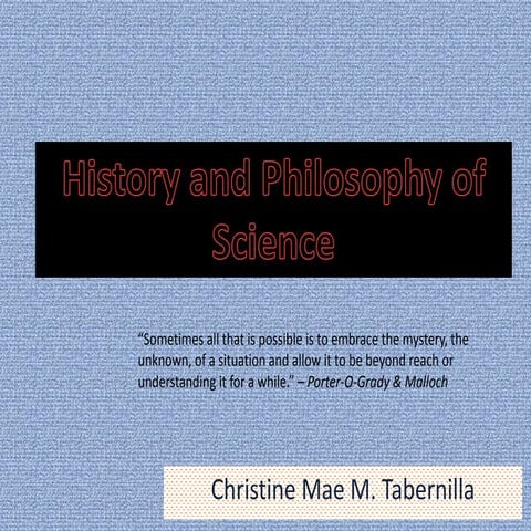 Chapter 3 history and philosophy of science