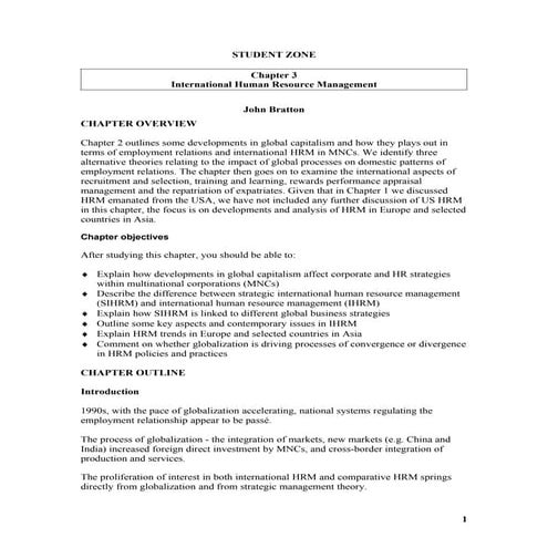 Chapter 3 international human resource management | DOC