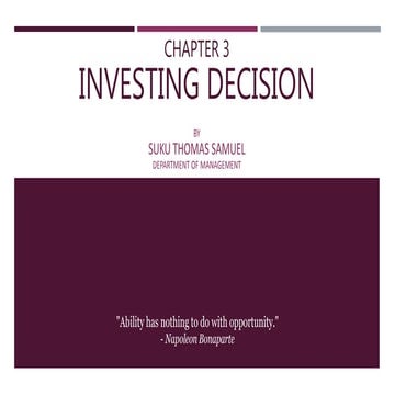 Investing decisions