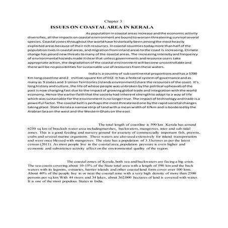 Issues of coastal area in kerala