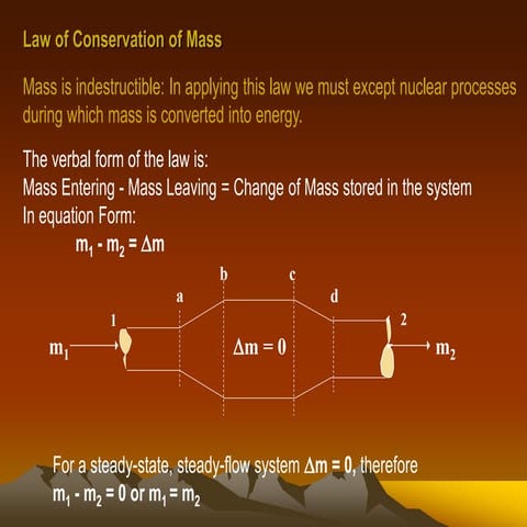 Chapter 3 (law of conservation of mass & and 1st law)