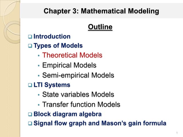 Chapter 3 mathematical modeling
