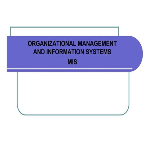 Chapter 3 Mis Organizational Management And Information Systems