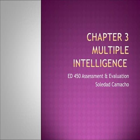Chapter 3 multiple intelligence
