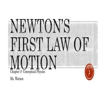 Chapter 3 newtons first law of motion 
