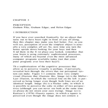 CHAPTER 3PERCEPTIONGraham Pike, Graham Edgar, and Helen 