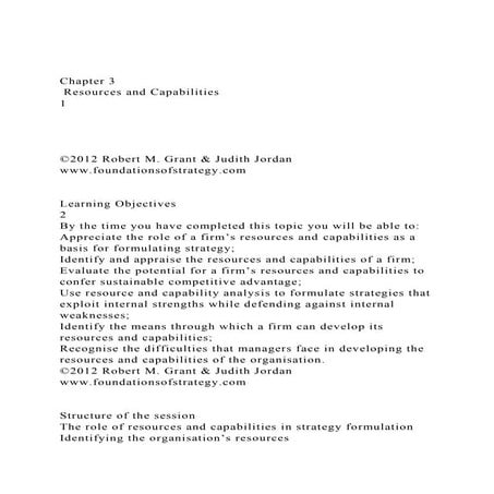 Chapter 3 Resources and Capabilities1©2012 Robert .docx