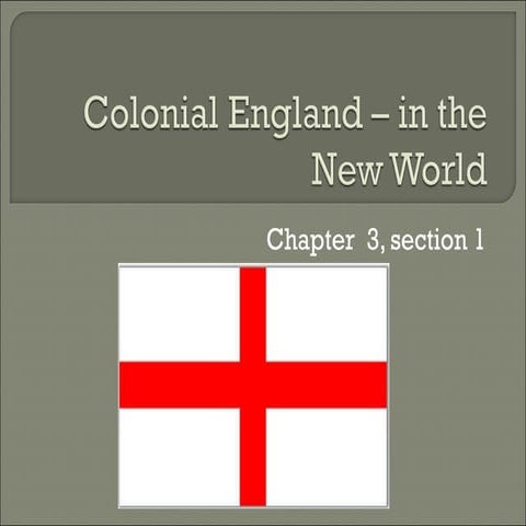Chapter 3, Section 1   Colonial England