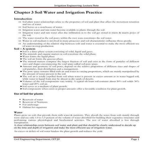 Chapter 3  soil water and irrigation practice1