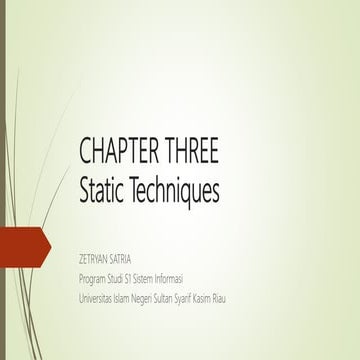 Chapter 3 Static Techniques | PPT