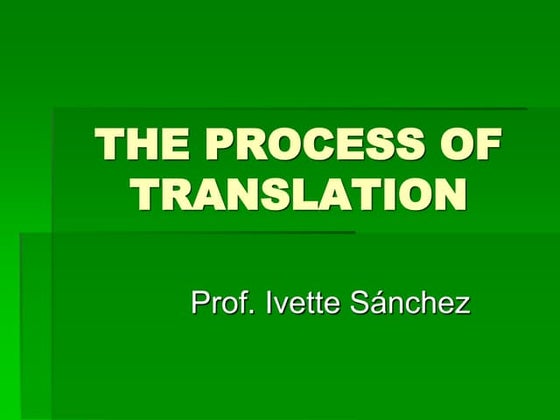 The translation process: How does it work? | PPT