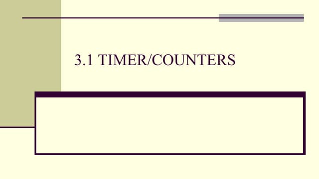 8051 MICROCONTROLLER TIMER AND ITS APPLICATIONS
