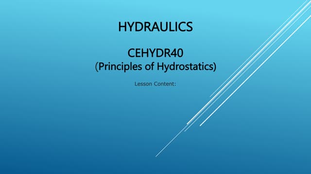 3 Hydrostatic Force Tutorial Solution 1 Pdf