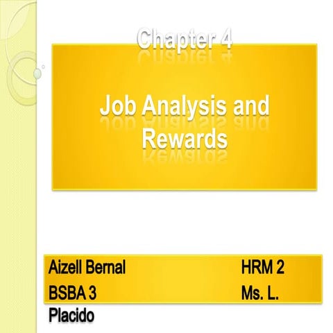 Job Analysis and Rewards