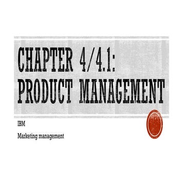 Chapter 4.1 product management